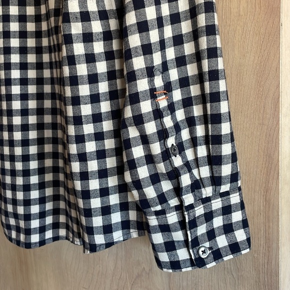 Orvis Women’s Flannel Shirt Med Black Off White Cotton Blend Long Sleeve - Picture 6 of 13